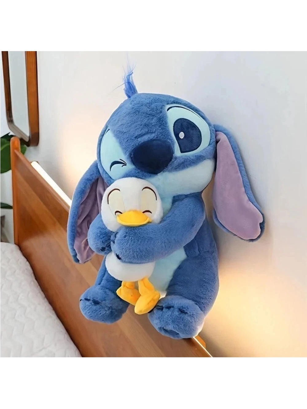 Plush Blue Alien Character Hugging Yellow Duck - Soft Kids Stuffed Toy